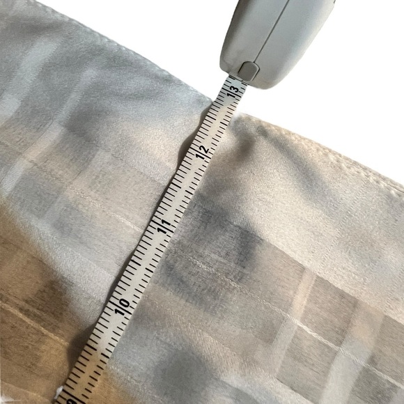 Elegant Sheer White Scarf with Plaid Pattern, approx. 13”x57” - Picture 10 of 11